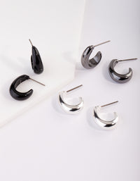 Chunky Hoop Mixed Metal Earring Pack - link has visual effect only