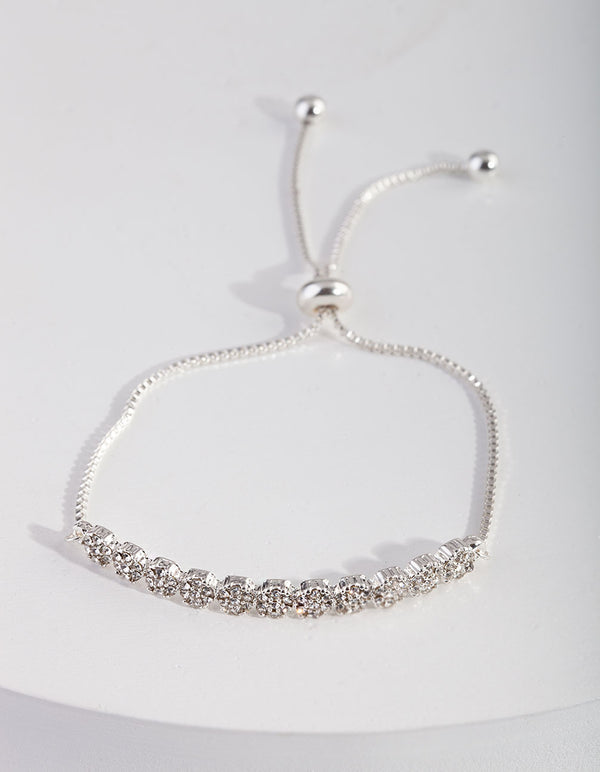 Silver Crystal Toggle Bracelet