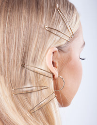 Gold Zig Zag Hair Slide 6-Pack - link has visual effect only