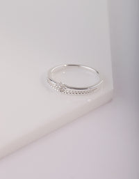 Sterling Silver Cubic Zirconia Layer Ring - link has visual effect only