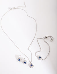 Blue Diamond Simulant Round Jewellery Set - link has visual effect only