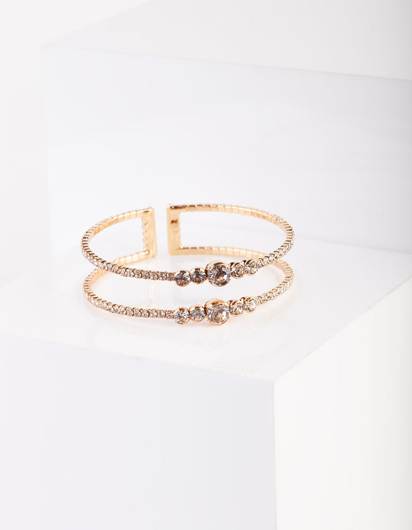 Gold Diamante Cuff Bracelet