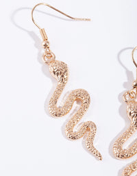 Gold Snake Drop Earrings - link has visual effect only