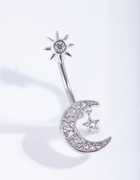 Titanium Moon Star Belly Bar - link has visual effect only