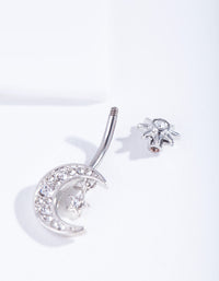 Titanium Moon Star Belly Bar - link has visual effect only