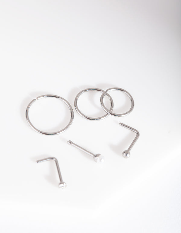 Silver Multi Twist Nose Ring 6-Pack - Lovisa