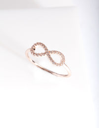 Rose Gold Cubic Zirconia Infinity Ring - link has visual effect only
