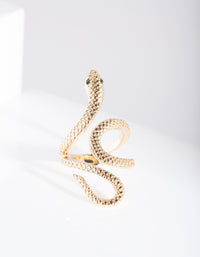Gold Etched Snake Ring - link has visual effect only