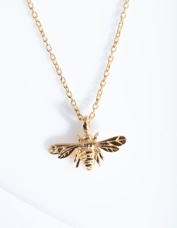 Gold Plated Sterling Silver Bee Necklace