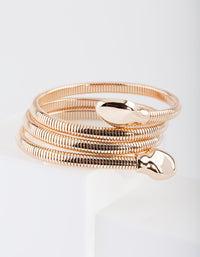 Gold Snake Chain Coil Bracelet - link has visual effect only