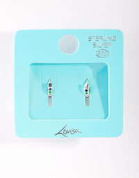 Sterling Silver Rainbow Huggie Earrings - link has visual effect only
