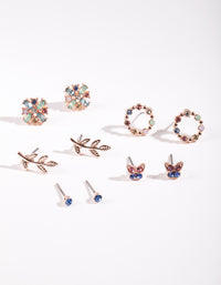 Rose Gold Butterfly Earring 5-Pack - link has visual effect only