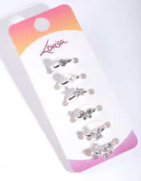 Kids Diamante Pearl Ring 6-Pack - link has visual effect only