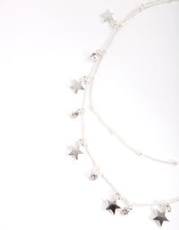 Silver Essential Two Row Star Choker - link has visual effect only