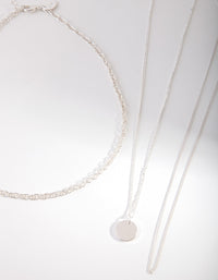 Silver Layered Chain Necklace - link has visual effect only