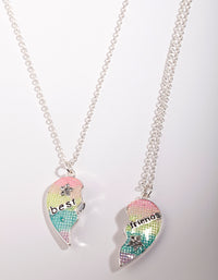 Kids Silver BFF Heart Necklace Pack - link has visual effect only