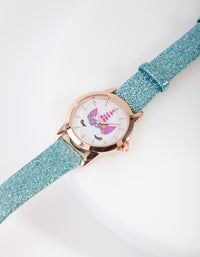 Kids Gold Blue Glitter Watch - link has visual effect only