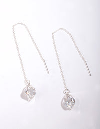 Silver Cubic Zirconia Chain Teardrop Earrings - link has visual effect only