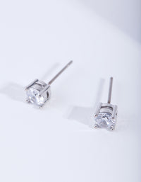 Cubic Zirconia Round Stud Earrings - link has visual effect only
