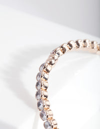 Rose Gold Cubic Zirconia Stone Cuff Bracelet - link has visual effect only