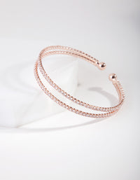 Rose Gold Cubic Zirconia Row Cuff Bracelet - link has visual effect only
