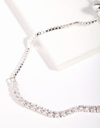 Silver Cubic Zirconia Toggle Tennis Bracelet - link has visual effect only