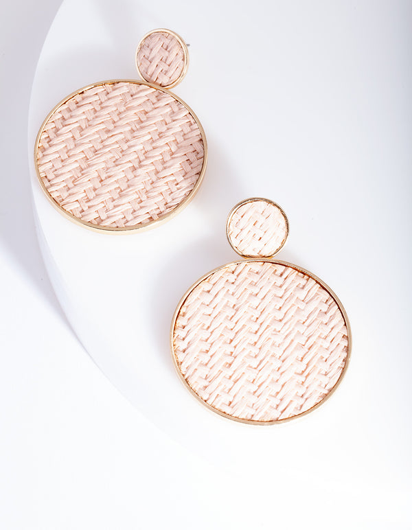 Pink Basket Weave Earrings