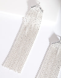 Silver Chain Tassel Earrings - link has visual effect only