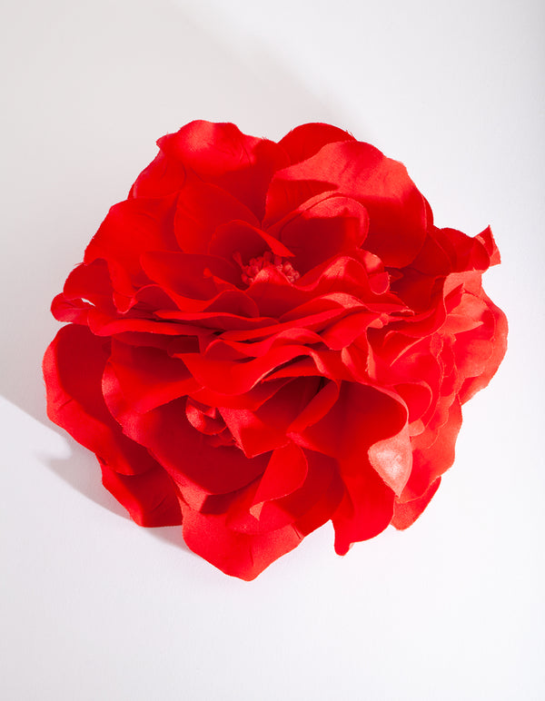 Large Red Trio Rose Flower Corsage Clip