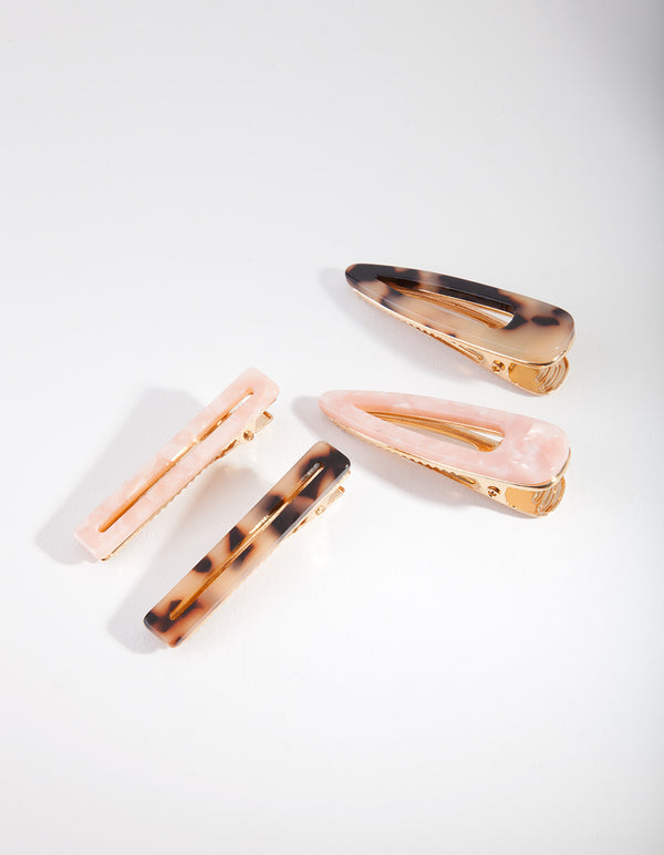 Kids Mixed Resin Hair Clip 4-Pack