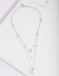 Silver Celestial Diamante Layered Necklace - link has visual effect only