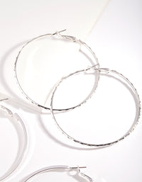 Silver Fine Hoop Earring Pack - link has visual effect only