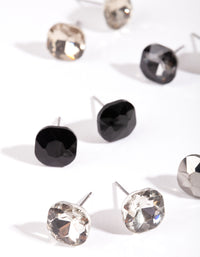 Black Toned Square Diamante 5 Stud Pack - link has visual effect only