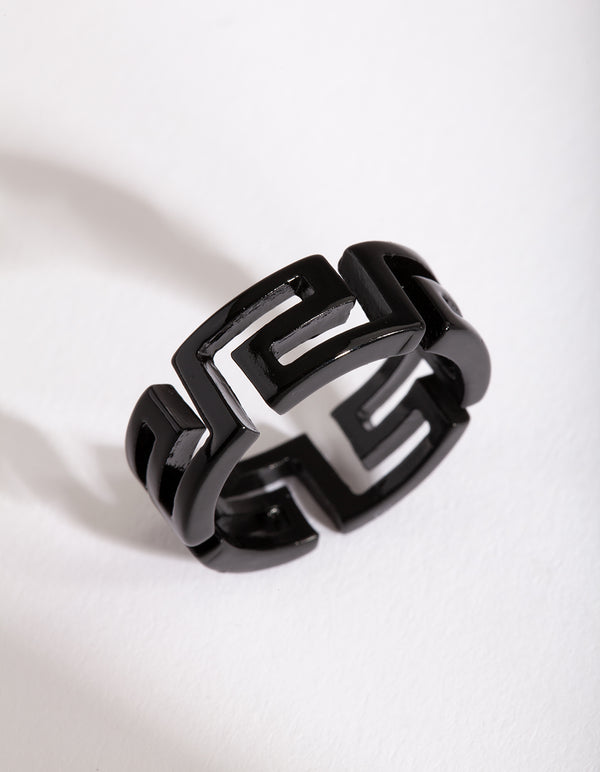 Black Cut-Out Design Ring