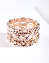 Rose Gold Botanical 3 Stack Ring Pack - link has visual effect only