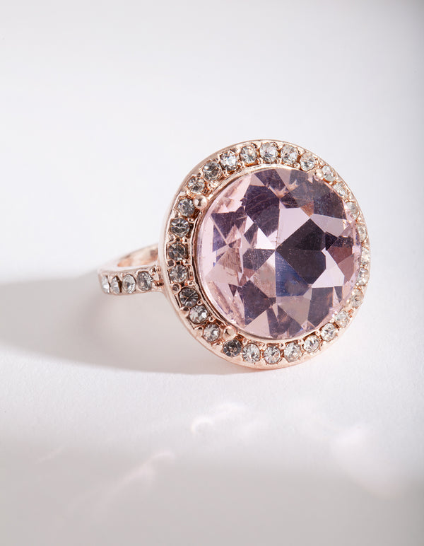 Pink Diamante Stone Ring