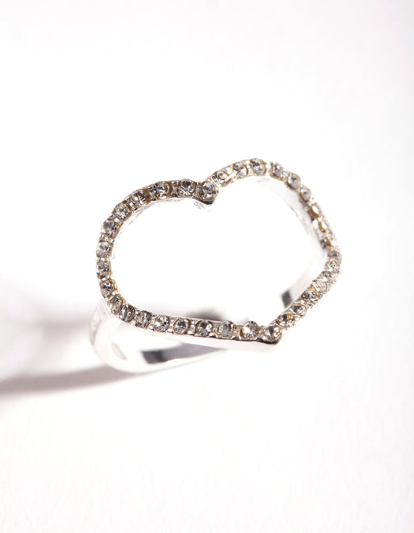 Silver Fine Open Heart Ring