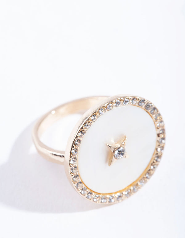 Rose Gold Shell Bling Ring