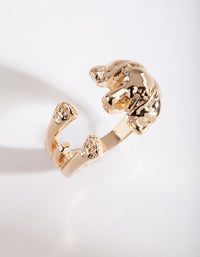Gold Mini Daschund Ring - link has visual effect only