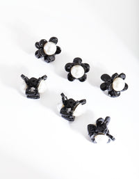 Black Pearl Mini Hair Claw Clips 6-Pack - link has visual effect only
