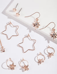 Rose Gold Star Earring 6-Pack - link has visual effect only