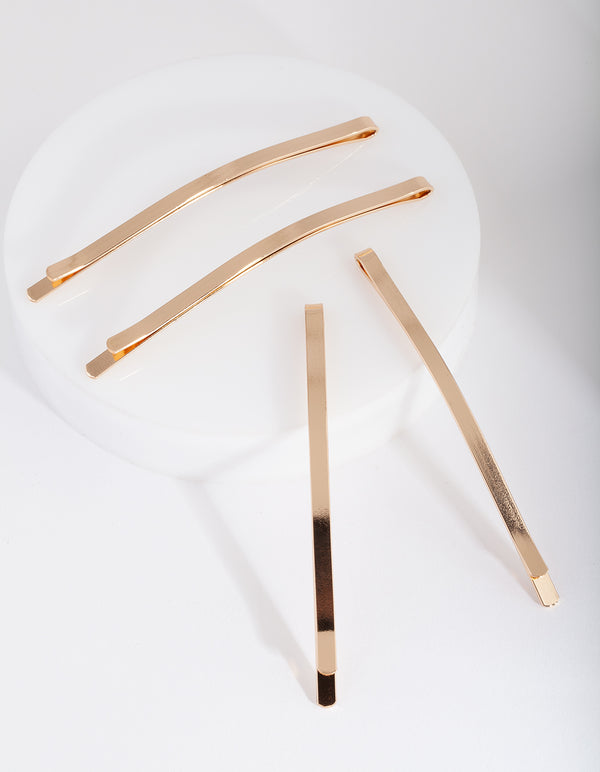 Gold Long Hair Slides 4-Pack