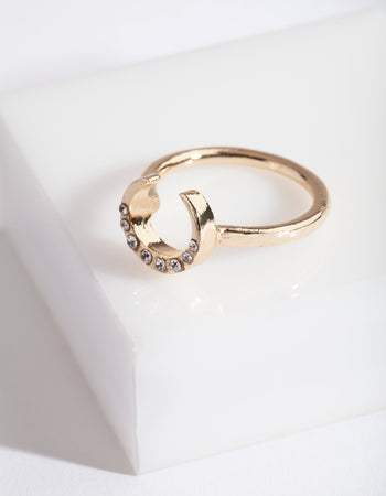 Vintage 14 Karat Gold Diamond Horseshoe Ring – Aurum Jewelers