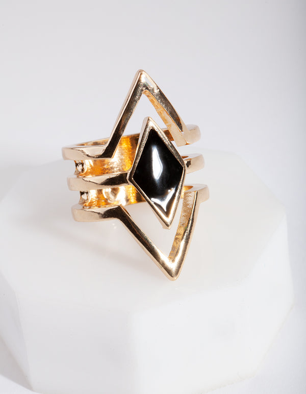 Gold Diamond Shape Ring
