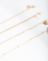 Gold Chain Pearl Anklet Bracelet Pack - link has visual effect only