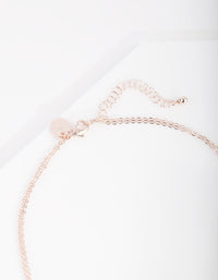 Rose Gold Cubic Zirconia Multirow Cross Necklace - link has visual effect only