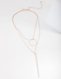 Rose Gold Geometric Layered Necklace - link has visual effect only