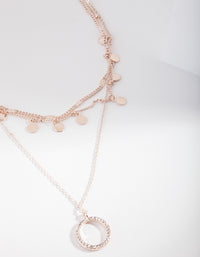 Rose Gold Disc & Circle Charm Choker - link has visual effect only