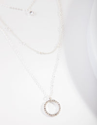 Silver Diamante Circle Necklace - link has visual effect only