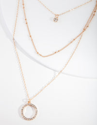 Gold Diamante Circle Necklace - link has visual effect only